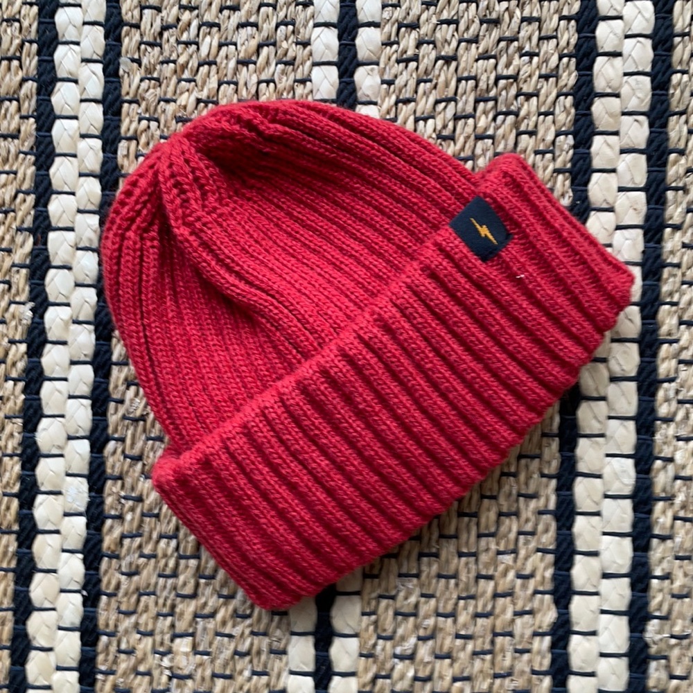 Toddler cotton winter beanie in red